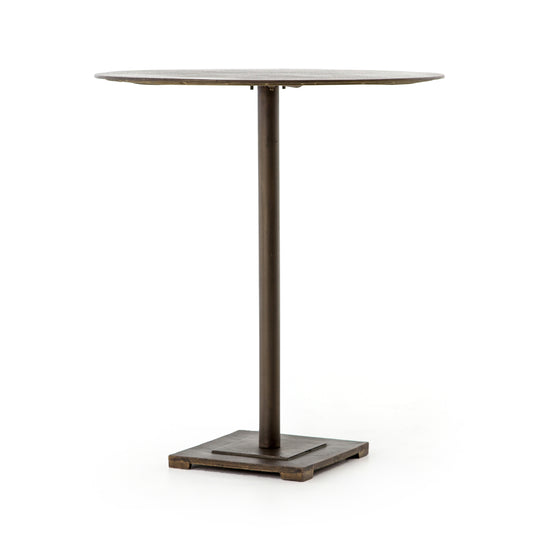 Element Counter Height Table in Aged Brass & Acid Etched Aged Brass (32" x 32" x 36")