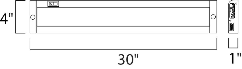CounterMax MX-L120-EL 4' x 1' x 30' Anodized Bronze Utility Item - (Glass Finish)