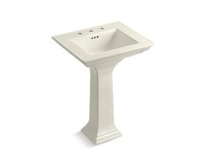Memoirs Stately 24.5' x 20.5' x 34.75' Fireclay Pedestal Bathroom Sink in Biscuit