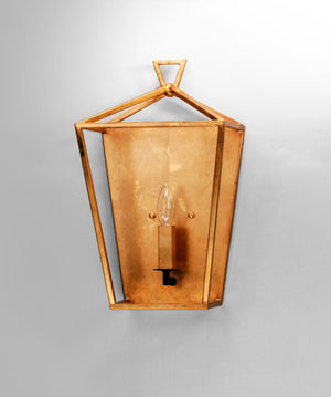 Abode 17' Single Light Wall Sconce in Gold Leaf and Textured Black