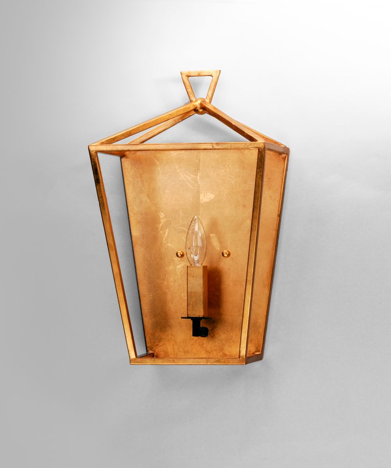 Abode 17' Single Light Wall Sconce in Gold Leaf and Textured Black