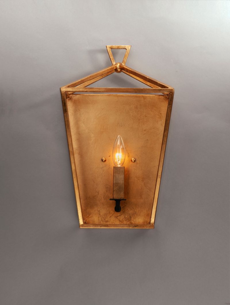Abode 17' Single Light Wall Sconce in Gold Leaf and Textured Black