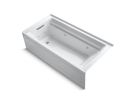 Archer 74.94" Acrylic Left Drain Alcove Bathtub in White