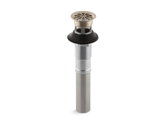 Bathroom Sink Grid Drain in Vibrant Brushed Bronze with Overflow (9.75" x 4.75" x 4.25")