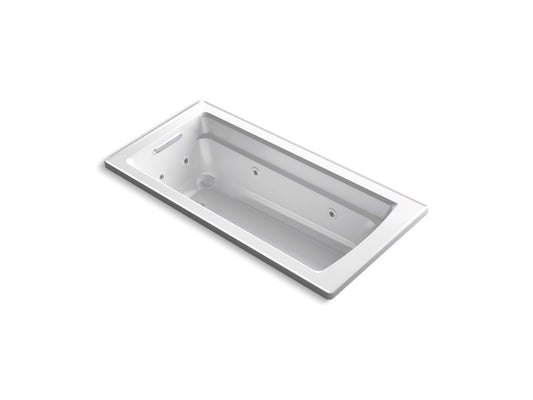 Archer 66.88" Acrylic Drop-In Heated Surface Bathtub in White
