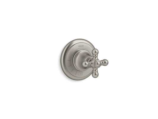 Artifacts Volume Control Valve Trim in Vibrant Brushed Nickel with Cross Handle