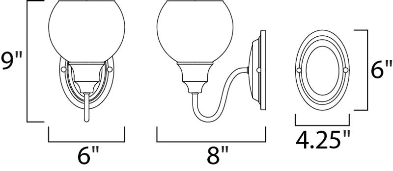 Ballord 9' Single Light Wall Sconce in Polished Chrome