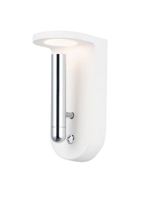 Beacon 9.75" Single Light Wall Sconce in White and Polished Chrome