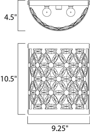 Cassiopeia 10.5' 2 Light Wall Sconce in Polished Nickel