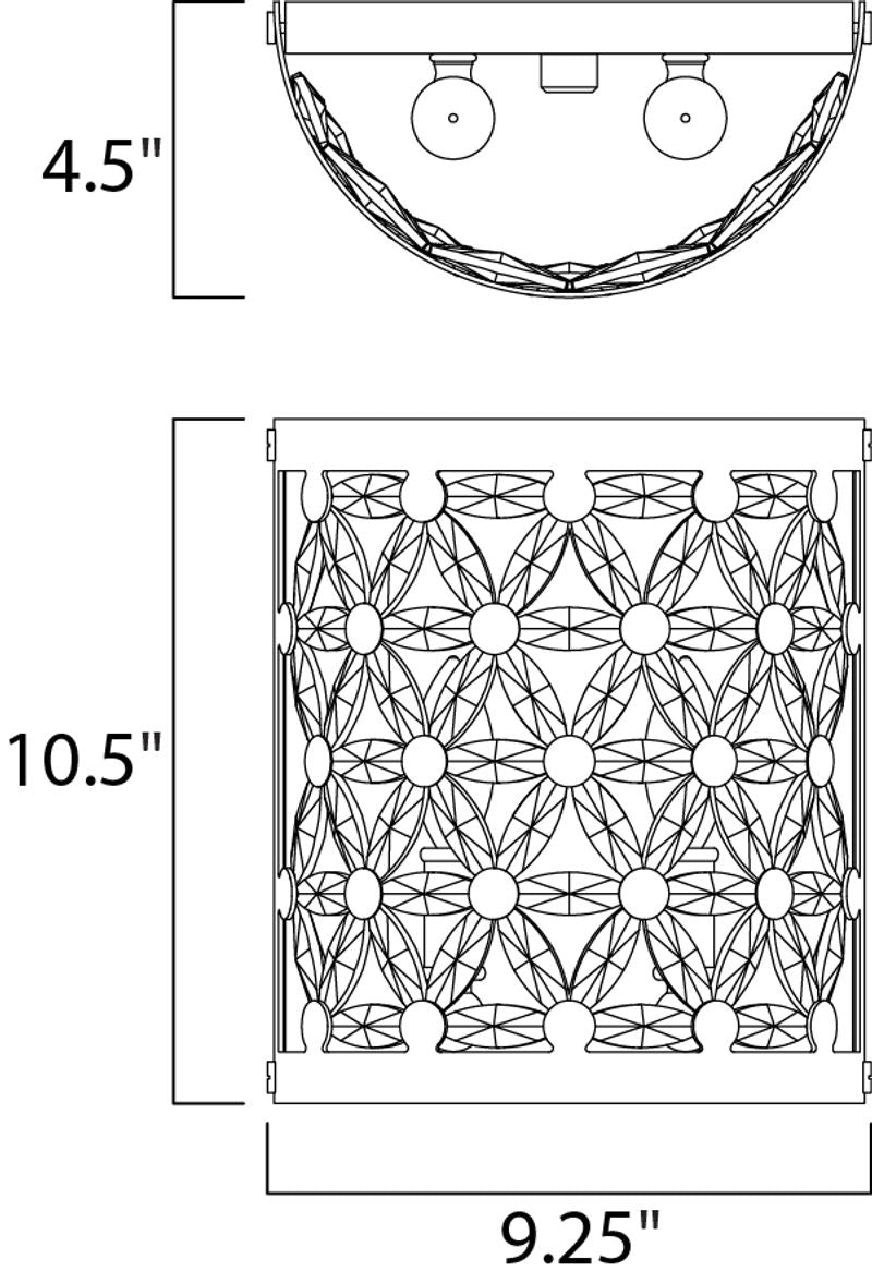 Cassiopeia 10.5' 2 Light Wall Sconce in Polished Nickel