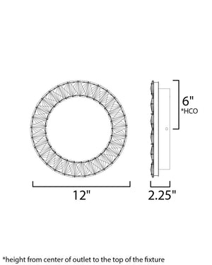 Charm 12' Single Light Wall Sconce in Polished Chrome