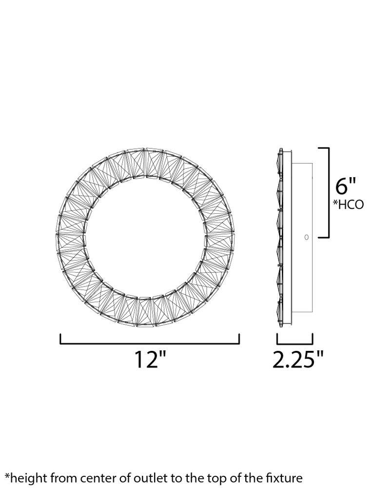 Charm 12' Single Light Wall Sconce in Polished Chrome