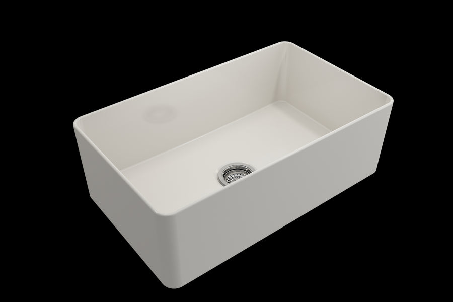 Aderci 30' x 18' x 10' Single-Basin Farmhouse Apron Front Kitchen Sink in Biscuit