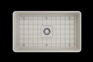 Aderci 30' x 18' x 10' Single-Basin Farmhouse Apron Front Kitchen Sink in Biscuit