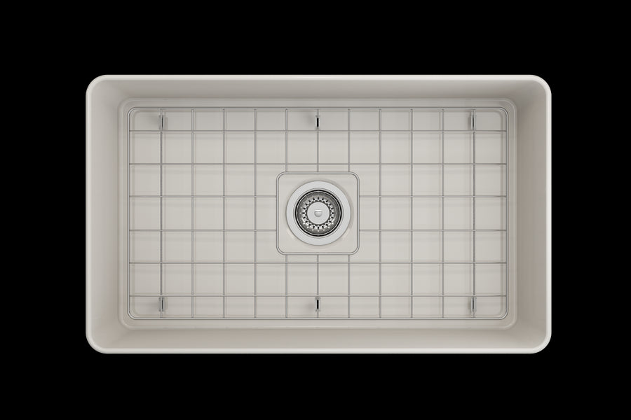 Aderci 30' x 18' x 10' Single-Basin Farmhouse Apron Front Kitchen Sink in Biscuit