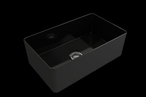 Aderci 30' x 18' x 10' Single-Basin Farmhouse Apron Front Kitchen Sink in Black