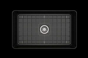 Aderci 30' x 18' x 10' Single-Basin Farmhouse Apron Front Kitchen Sink in Black