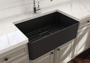 Aderci 30' x 18' x 10' Single-Basin Farmhouse Apron Front Kitchen Sink in Matte Dark Gray
