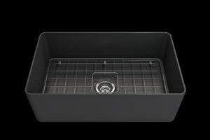 Aderci 30' x 18' x 10' Single-Basin Farmhouse Apron Front Kitchen Sink in Matte Dark Gray
