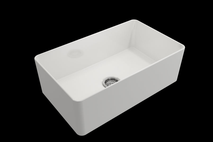 Aderci 30' x 18' x 10' Single-Basin Farmhouse Apron Front Kitchen Sink in White