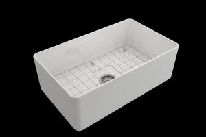 Aderci 30' x 18' x 10' Single-Basin Farmhouse Apron Front Kitchen Sink in White