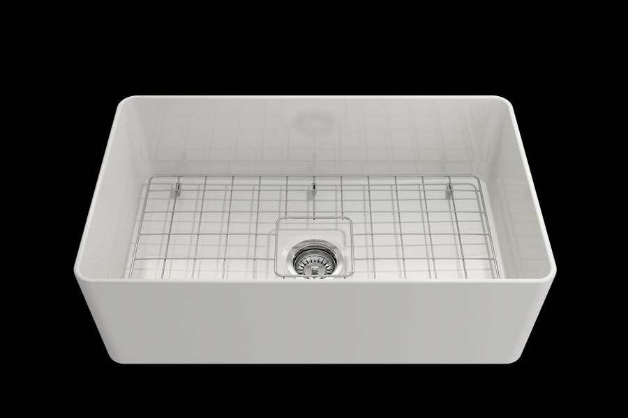 Aderci 30' x 18' x 10' Single-Basin Farmhouse Apron Front Kitchen Sink in White