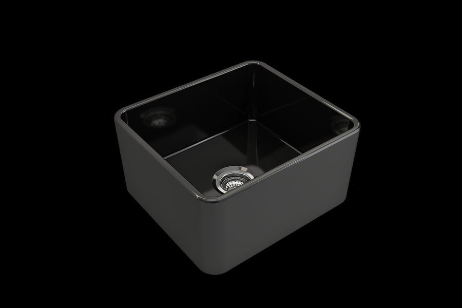 Classico 20' x 18' x 10' Single-Basin Farmhouse Apron Front Kitchen Sink in Black