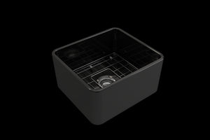 Classico 20' x 18' x 10' Single-Basin Farmhouse Apron Front Kitchen Sink in Black