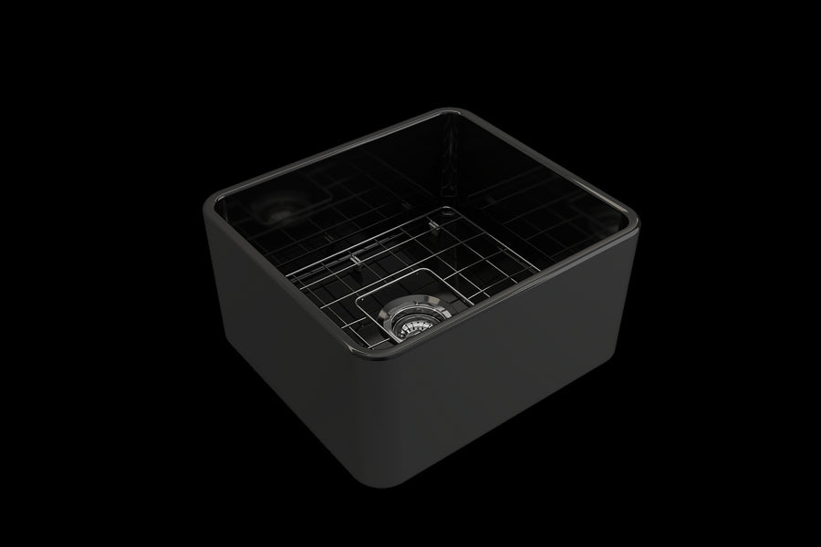 Classico 20' x 18' x 10' Single-Basin Farmhouse Apron Front Kitchen Sink in Black