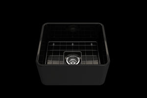 Classico 20' x 18' x 10' Single-Basin Farmhouse Apron Front Kitchen Sink in Black