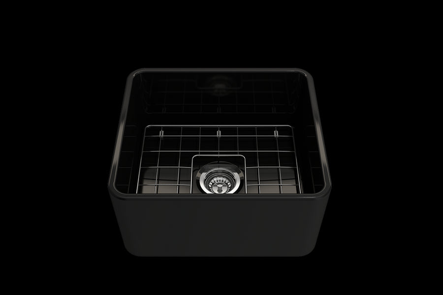 Classico 20' x 18' x 10' Single-Basin Farmhouse Apron Front Kitchen Sink in Black