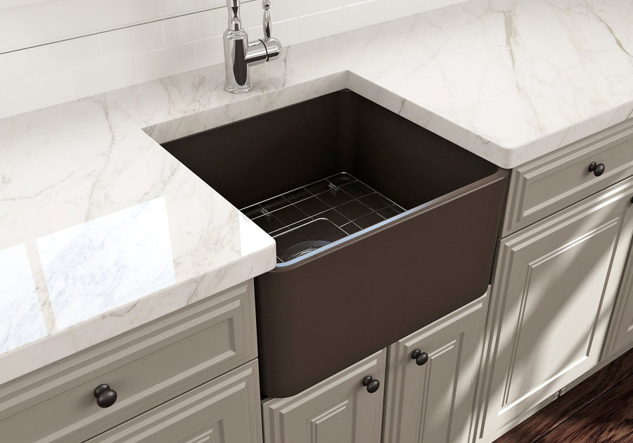 Classico 20' x 18' x 10' Single-Basin Farmhouse Apron Front Kitchen Sink in Matte Brown