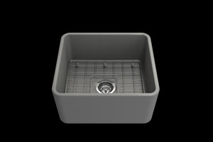 Classico 20' x 18' x 10' Single-Basin Farmhouse Apron Front Kitchen Sink in Matte Gray