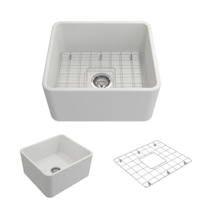 Classico 20' x 18' x 10' Single-Basin Farmhouse Apron Front Kitchen Sink in Matte White