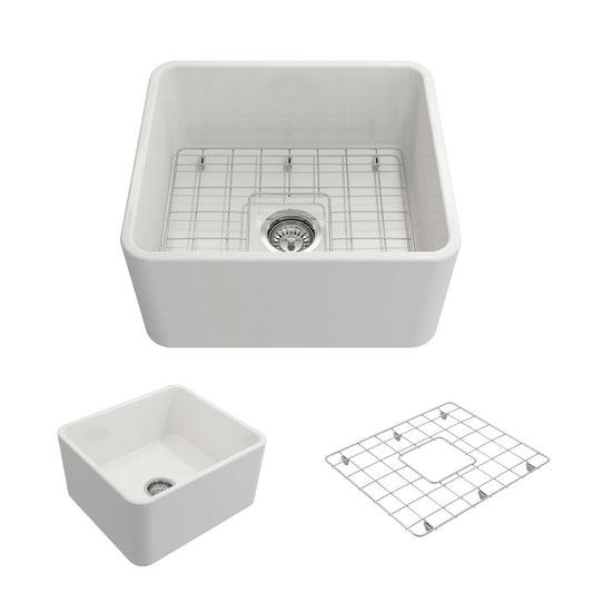 Classico 20" x 18" x 10" Single-Basin Farmhouse Apron Front Kitchen Sink in White