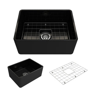 Classico 24' x 18' x 10' Single-Basin Farmhouse Apron Front Kitchen Sink in Black