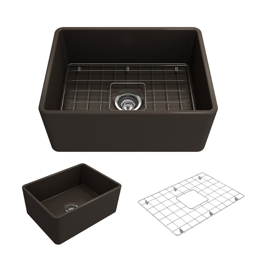 Classico 24' x 18' x 10' Single-Basin Farmhouse Apron Front Kitchen Sink in Matte Brown