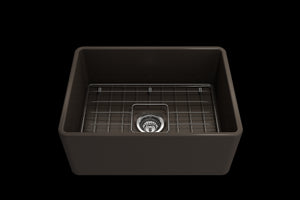 Classico 24' x 18' x 10' Single-Basin Farmhouse Apron Front Kitchen Sink in Matte Brown