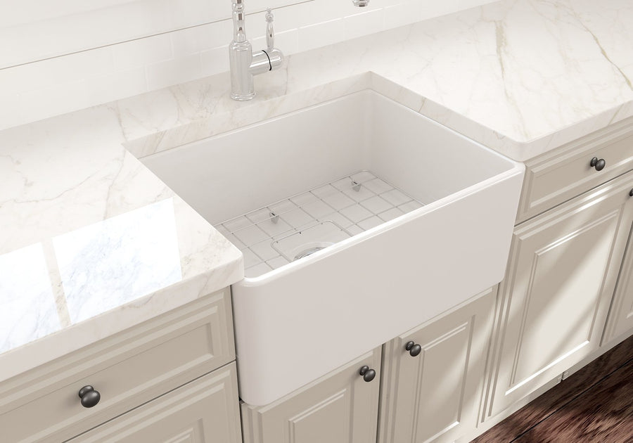 Classico 24' x 18' x 10' Single-Basin Farmhouse Apron Front Kitchen Sink in White