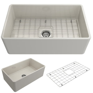 Classico 30' x 18' x 10' Single-Basin Farmhouse Apron Front Kitchen Sink in Biscuit