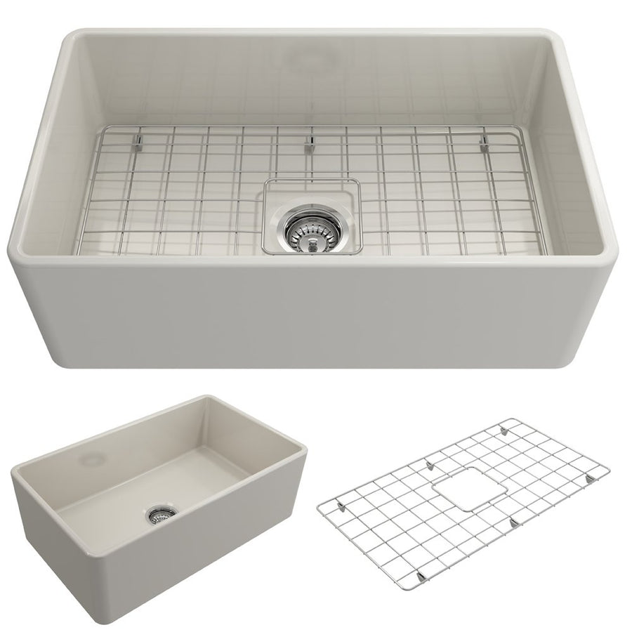 Classico 30' x 18' x 10' Single-Basin Farmhouse Apron Front Kitchen Sink in Biscuit