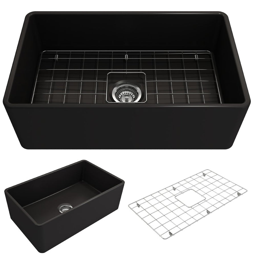 Classico 30' x 18' x 10' Single-Basin Farmhouse Apron Front Kitchen Sink in Matte Black