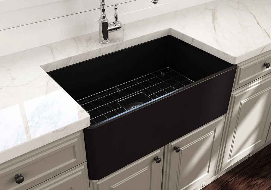 Classico 30' x 18' x 10' Single-Basin Farmhouse Apron Front Kitchen Sink in Matte Black