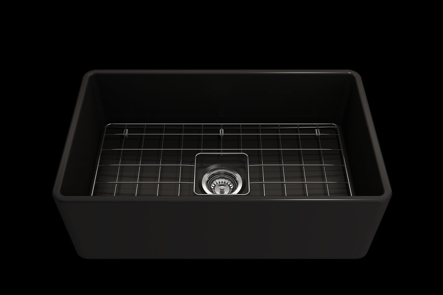 Classico 30' x 18' x 10' Single-Basin Farmhouse Apron Front Kitchen Sink in Matte Black