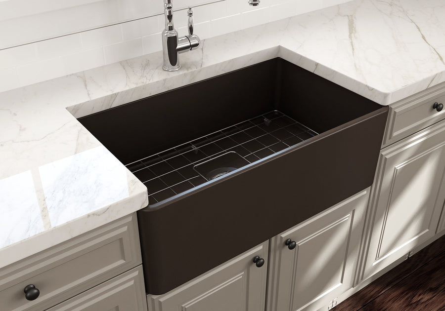 Classico 30' x 18' x 10' Single-Basin Farmhouse Apron Front Kitchen Sink in Matte Brown