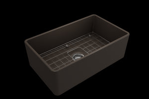 Classico 30' x 18' x 10' Single-Basin Farmhouse Apron Front Kitchen Sink in Matte Brown