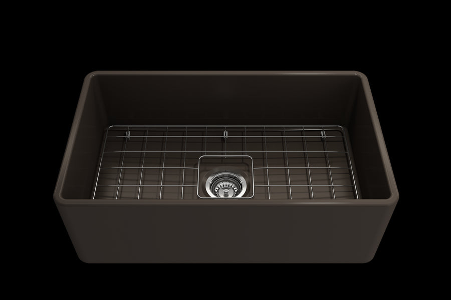 Classico 30' x 18' x 10' Single-Basin Farmhouse Apron Front Kitchen Sink in Matte Brown