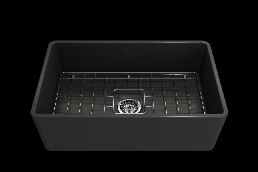 Classico 30' x 18' x 10' Single-Basin Farmhouse Apron Front Kitchen Sink in Matte Dark Gray
