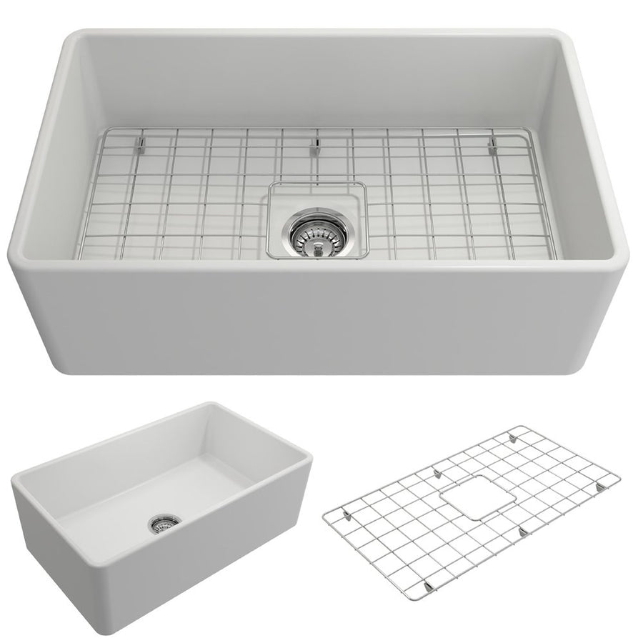 Classico 30' x 18' x 10' Single-Basin Farmhouse Apron Front Kitchen Sink in Matte White
