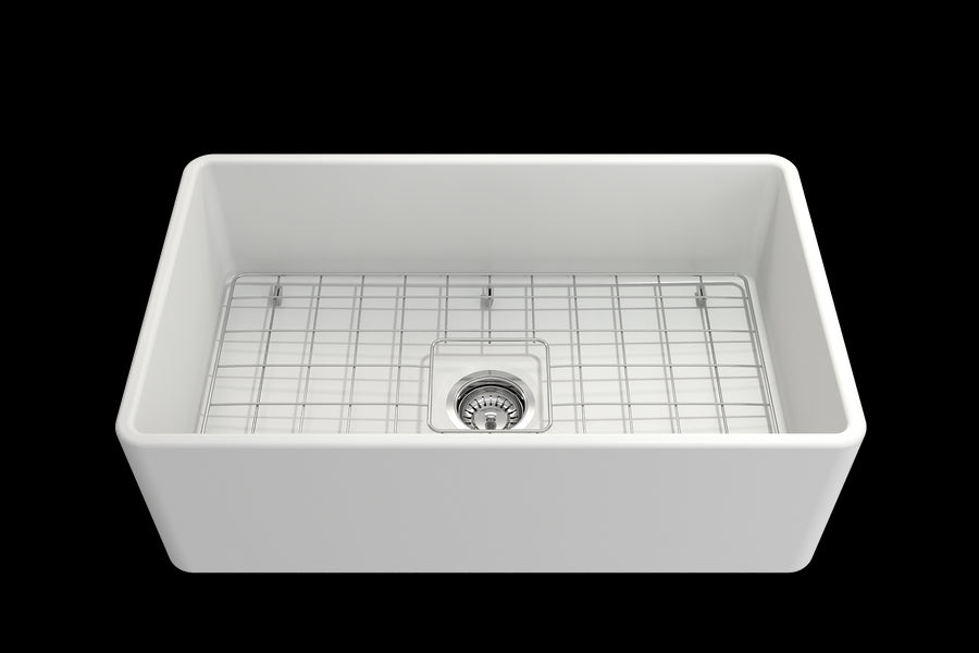 Classico 30' x 18' x 10' Single-Basin Farmhouse Apron Front Kitchen Sink in Matte White